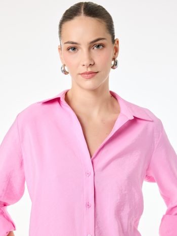 Regular Fit Long Sleeve V-Neck Modal Fabric Shirt