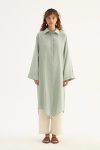 Water Green Curved Hem Tunic