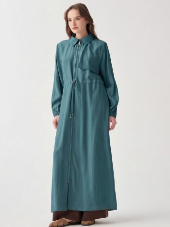 Green Relax Wind-Resistant Tensel Abaya
