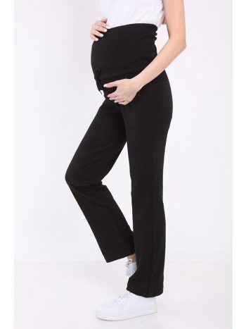 Black Adjustable Waistband Elastic Maternity Sweatpants for Women