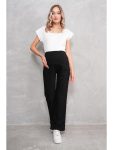 Black Maternity and Postpartum Spanish Flare Waist Adjustable Modal Fabric Sweatpants