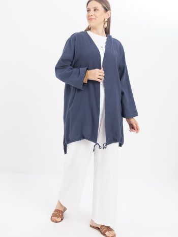 Indigo Hem-Gathered Muslin Dress