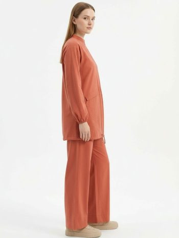 Terracotta-Garnet Detailed Tracksuit Set