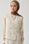 Crossover Mini Vest - Beige