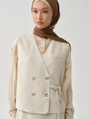 Crossover Mini Vest - Beige