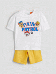 White Paw Patrol Print Boys' T-Shirt and Shorts 2-Piece Set