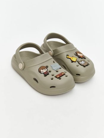 صنادل شاطئ للأطفال الذكور بمطبوعات هاري بوتر بلون البيج