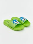 Green Sonic Print Men's Baby Slippers