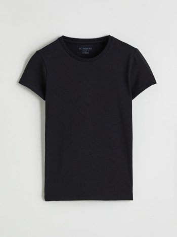 Black Crew Neck Boys' Tank Top