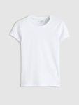 White Ribbed Neck Boys' Undershirt