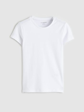 White Ribbed Neck Boys' Undershirt