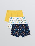 Navy Blue Printed Boys' Boxer Set of 3