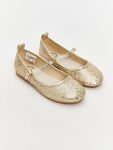 Girl's Ballet Flats with Yellow Stone Detail