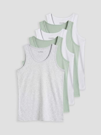 Green Bicycle Neckline Boys' Tank Top 5-Pack