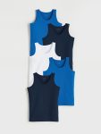 Blue Crew Neck Boys' Tank Top 5-Pack