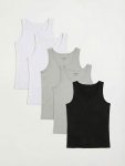 Gray Crew Neck Boys' Tank Top 5-Pack