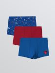 Blue Waistband Elastic Boys' Boxer 3-Pack