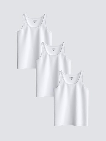 White Bicycle Neckline Boys' Tank Top 3-Pack