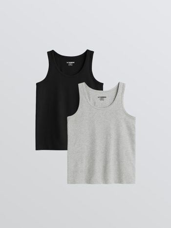 Black Crew Neck Boys' Tank Top 2-Pack