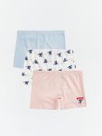 Ecru Stitch and Angel Print Girls' 3-Pack Boxers