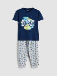 Navy Blue New York Print Boys' Pajama Set