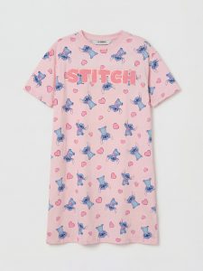 Pink Stitch Print Girls' Nightgown