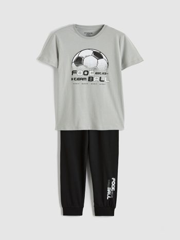 Gray Printed Boys' Pajama Set