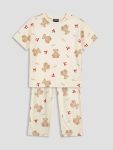 Pink Printed Girls' Pajama Set