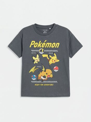 Gray Pokemon Print Boys' T-Shirt