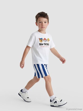White Paw Patrol Printed Boys T-Shirt and Shorts Set