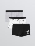 White Beşiktaş Printed Boys' Boxer 3-Pack
