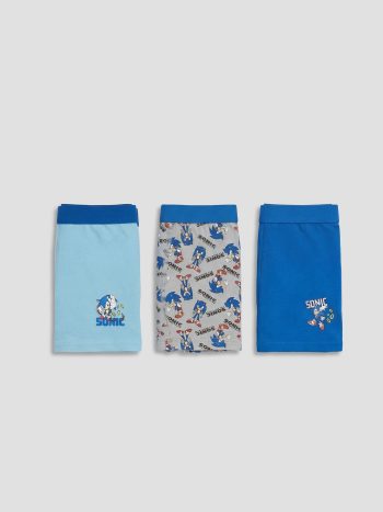 Gray Boys' Sonic Printed Boxer Set of 3
