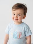 LCW Baby Blue Bicycle Collar Print Boys' Baby T-Shirt
