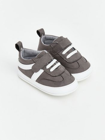 Anthracite Lace and Velcro Pre-Walking Baby Boy Shoes