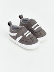 حذاء طفل رضيع قبل المشي بلون الفحم مع أربطة وفيلكرو