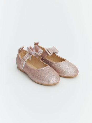 Pink Bow-Design Baby Girl Ballet Flats