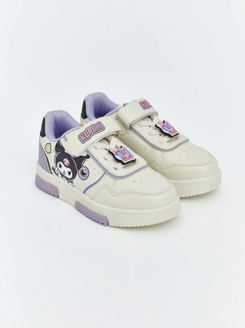 White Kuromi Print Girls' Sports Shoes