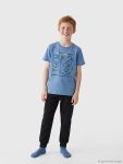 LCW Kids Blue Bicycle Collar Print Boys' Pajama Set