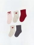 Pink Patterned Girl Baby Sock Set of 5