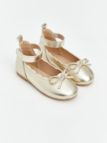 Yellow Bow Detail Girls' Ballet Flats