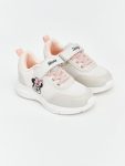 Bej Minnie Mouse Baskılı Kız Çocuk Spor Ayakkabı