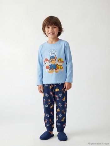 Blue Crew Neck Paw Patrol Boys' Pajama Set