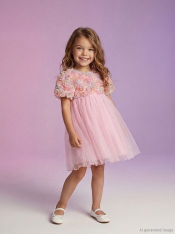 Pink Floral Girls' Tutu Dress