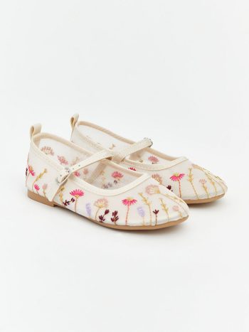 Beige Girls' Ballet Flats