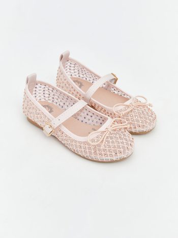 Pink Bow Detail Girls' Ballerina Flats