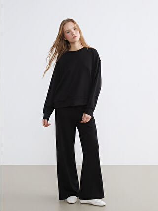 Black Waistband Elastic Soft Touch Women's Sweatpants