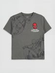 Gray Spider-Man Embroidered Boys' T-Shirt