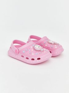 Pembe Simli Kız Bebek Plaj Sandaleti