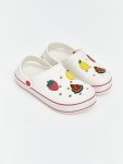 Ecru Fruit Print Girls' Beach Sandals