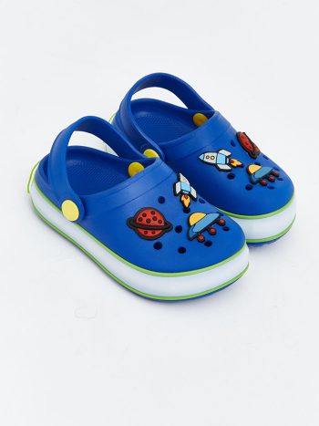 Mavi Desenli Erkek Bebek Plaj Sandalet